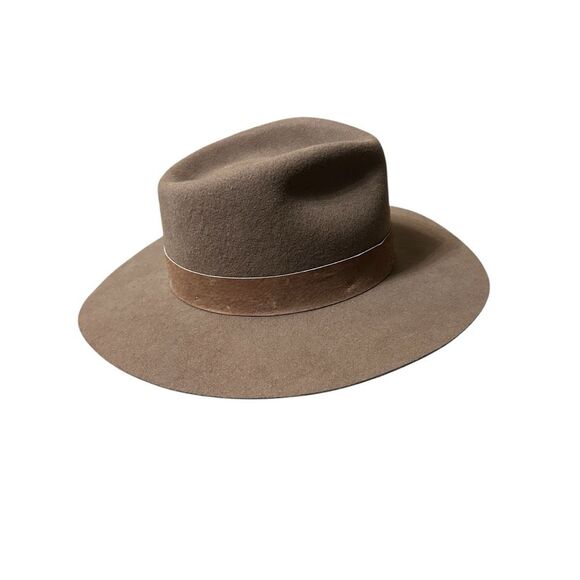 Gigi Pip 100% Australian Wool Felt Hat Brown Wide Brim Fedora Size 57 (Medium) main image 6